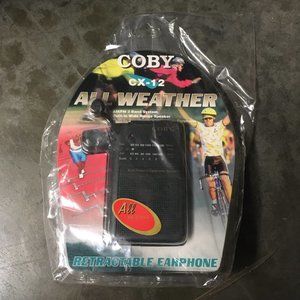 NEW COBY CX-12 ALL WEATHER PORTABLE AM/FM RADIO INCLUDES HEADSET EARPHONE